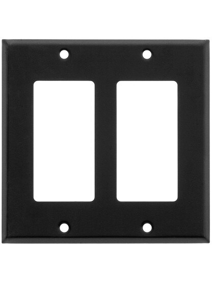 Classic Double Gang GFI Cover Plate In Matte Black.